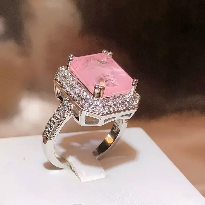 Bague Paraiba en Zircon rose bleu vert pour femmes bijoux de fête haute qualité bague de fiançailles cadeau anniversaire fantaisie occasion spéciale