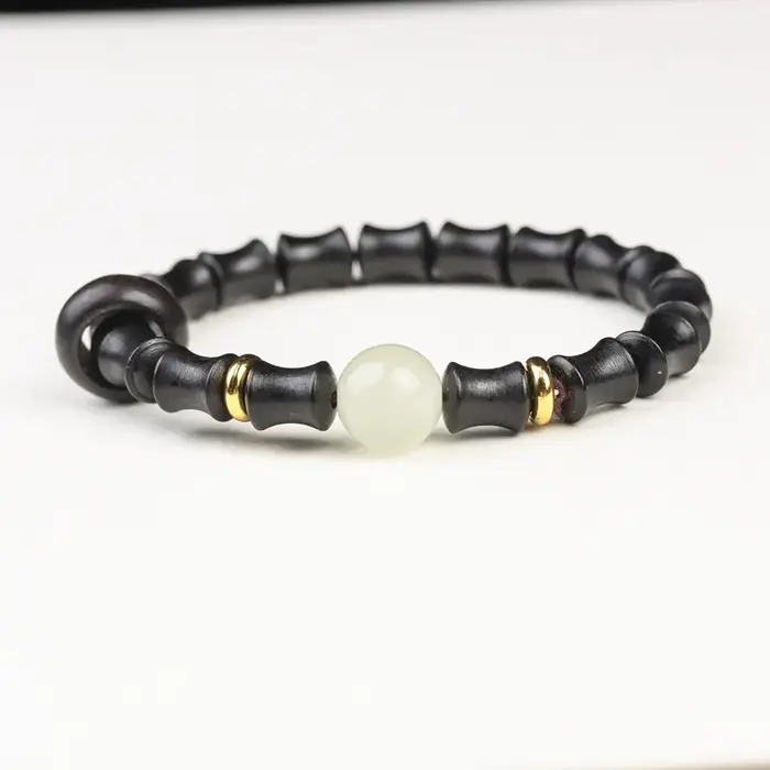 Bracelet articulé en bambou et ébène
