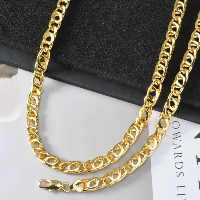 Ensemble de bijoux inspiré de la chaîne Figaro, collier artisanal délicat, bracelet à main, bijoux d