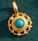 Au750 pendentifs en pierres précieuses en or véritable pendentif en pierre turquoise bijoux en or de