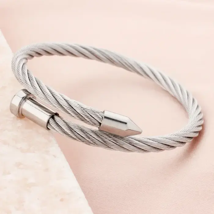 Bracelet à ongles en acier pour hommes, Hip Hop, en acier inoxydable, de haute qualité, couleur or a
