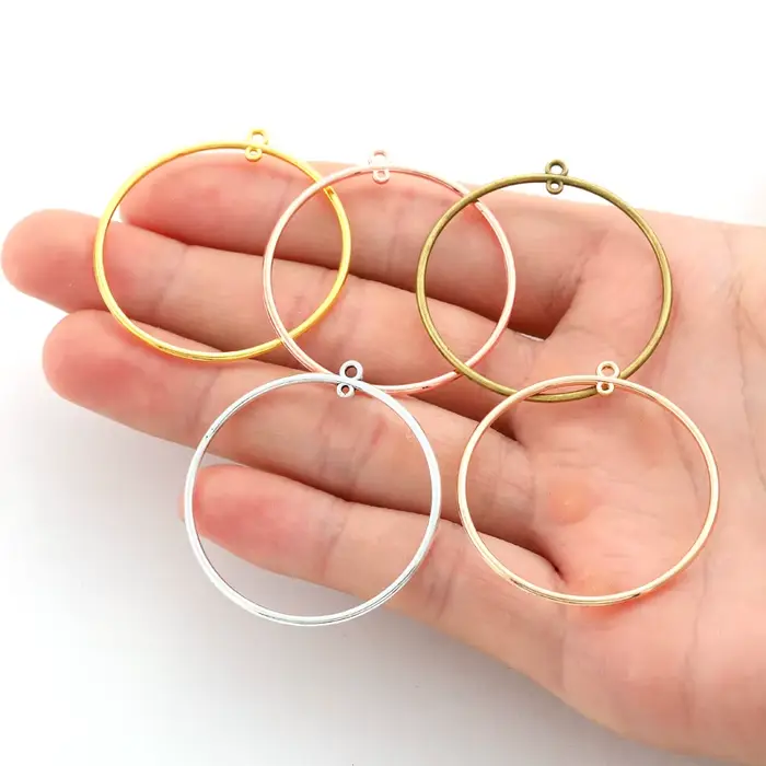 Boucles d'oreilles géométriques à double trou, 15 pièces, 3 tailles, breloques de connecteur pour boucles d'oreilles, colliers, pendentif, bricolage, résultats de bijoux B205