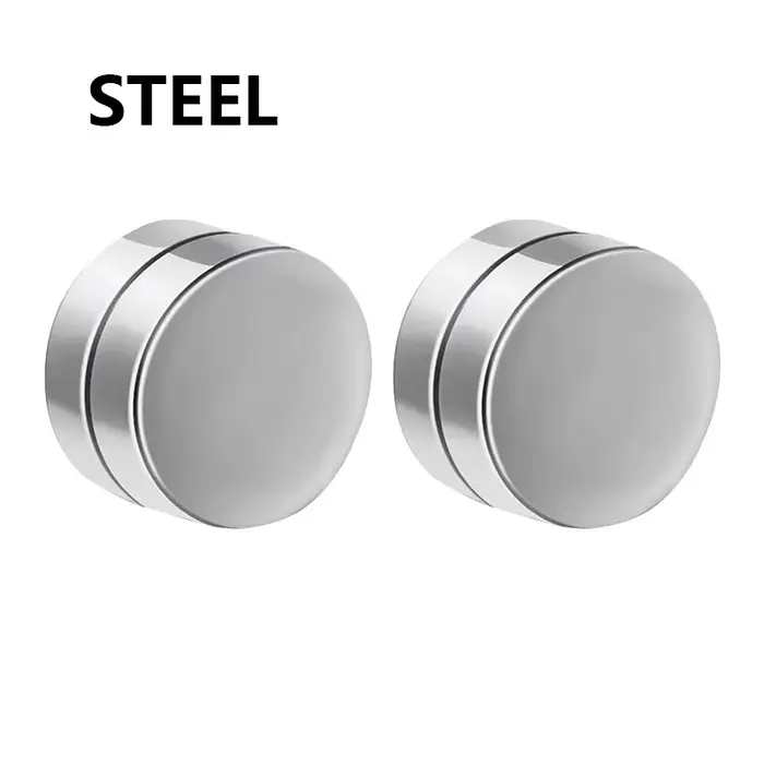 Boucles d'Oreilles à réinitialisation Magnétique en Clip pour Homme et Femme, Punk, Rond, Aimant, Bi