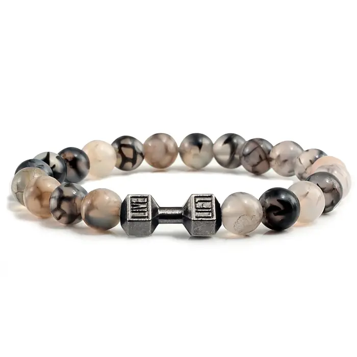 Bracelet en pierre volcanique naturelle pour hommes et femmes