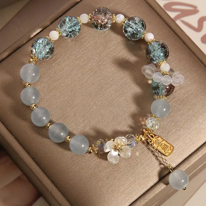 Bracelet en chalcédoine naturelle style coréen pour femme