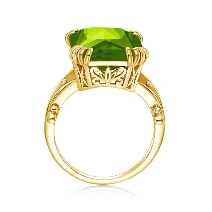 Bague péridot naturelle en or 14 carats pour femme