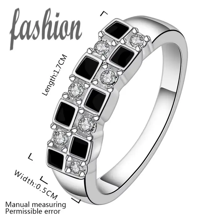 Bague plaquée argent avec cristal incrusté pour femme