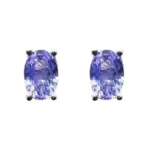 Boucles d'oreilles en tanzanite 4*6mm, bijoux en pierres précieuses naturelles, argent 925 massif, p