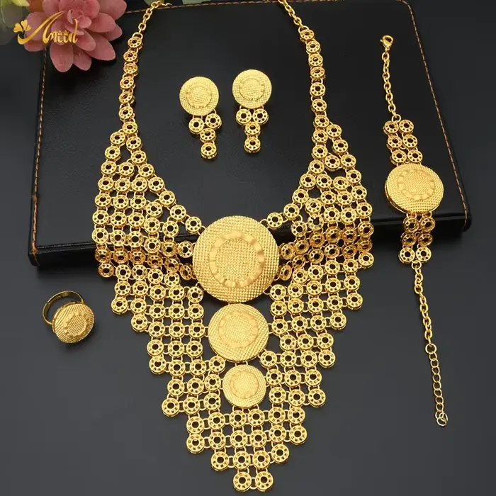 ANIID-Ensemble de bijoux traditionnels éthiopiens pour femmes, patients Habesha, Dubaï, document en or 24 carats, mariage nigwin