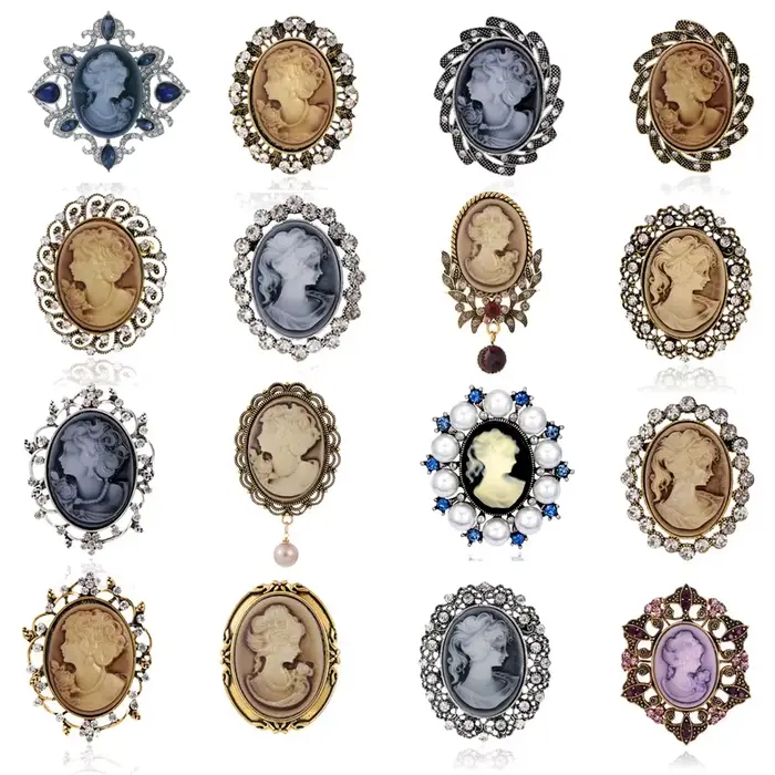 Broche camée de reine au Design victorien Vintage, cadeau de bijoux de beauté de mariage Antique, Style élégant