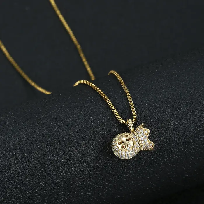 Collier sac géométrique en zircone cubique pour femmes élégant cadeau occasion spéciale anniversaire style moderne
