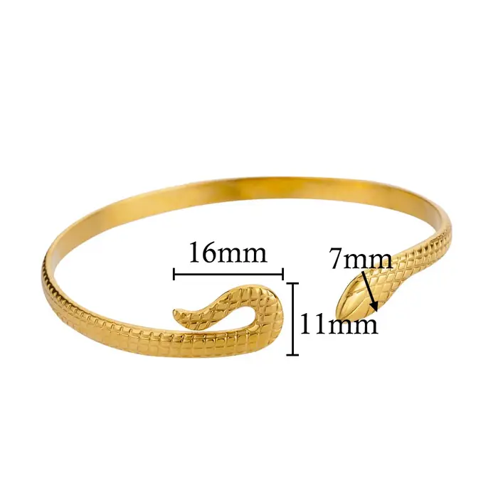 Bracelet serpent en acier inoxydable pour femmes, plaqué or, marque de luxe, Punk, bijoux esthétique