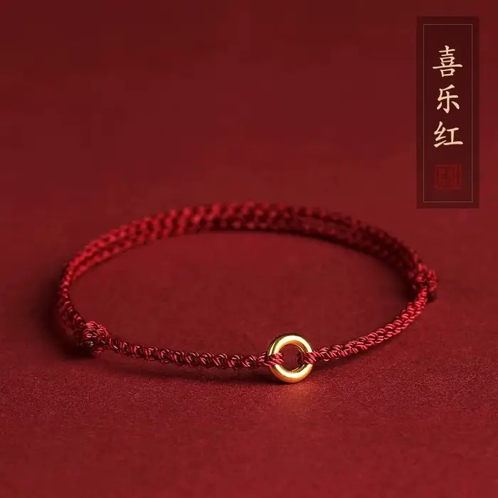 Bracelet en corde rouge et or pour femme élégant chic minimaliste bijou de mode occassionnelle festive