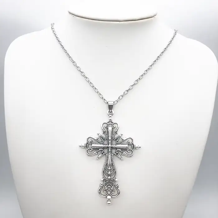 Collier gothique avec pendentif croix de Style foncé, Rock Punk, à la mode, pour femmes et hommes, b