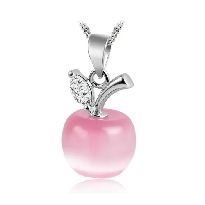 Joaillerie fine en argent regardé 925 avec pomme en cristal pour femme