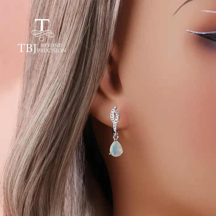 Boucles d'oreilles pendantes en argent sterling 925 avec opale d'éthiopie naturelle pour femmes, bijoux de luxe pour occasions spéciales, cadeaux d'anniversaire et événements de gala