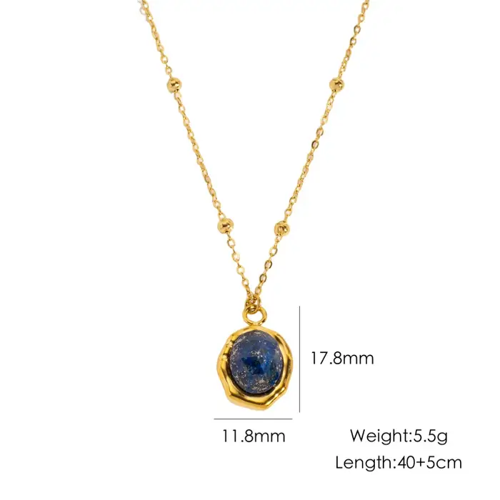 Colliers en acier inoxydable Lapis Lazuli DIY Styles Pierres Naturelles Occasions Spéciales Femme