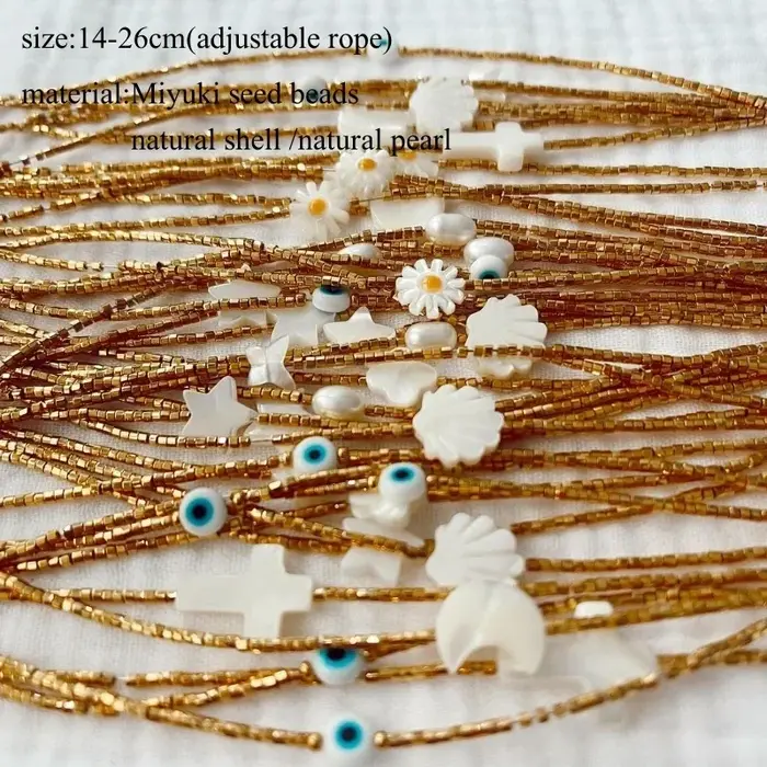 CCGOOD Miyuki Delica Bracelet de perles réglable Boho bijoux pour femmes délicat minimaliste plage Bracelets empilables cadeau spirituel