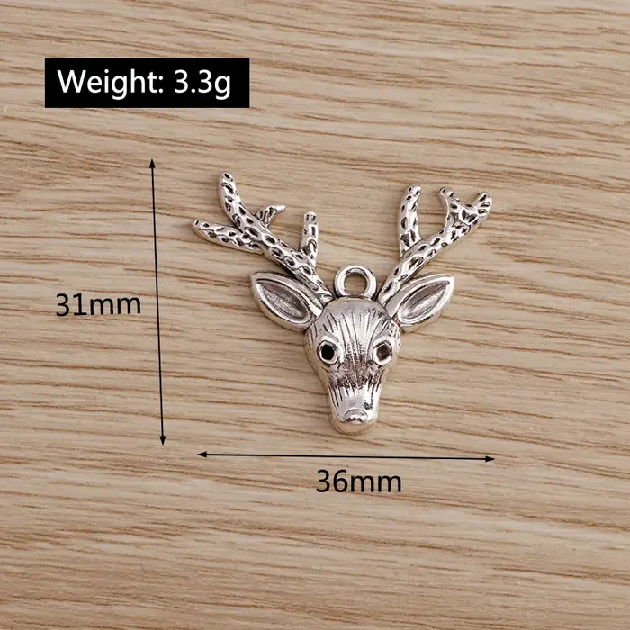 Tusember 8 pièces 31*36mm alliage tête de renne breloques pour bricolage boucles d'oreilles colliers noël cerf pendentifs bijoux à bricoler soi-même faisant des résultats
