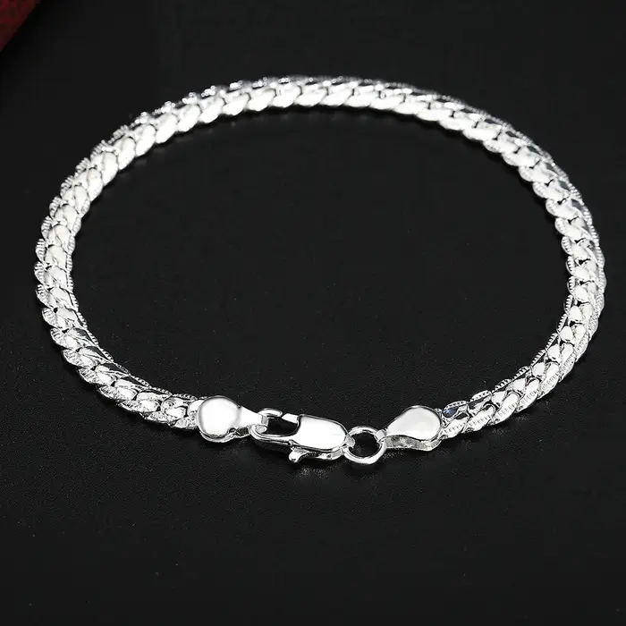 Bracelet en argent regardé 925 pour hommes et femmes