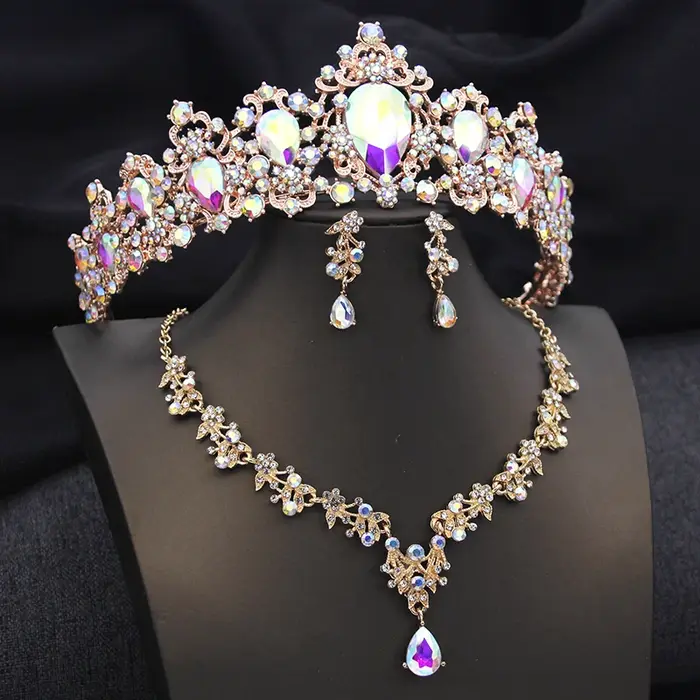Ensemble de bijoux couronne de mariage