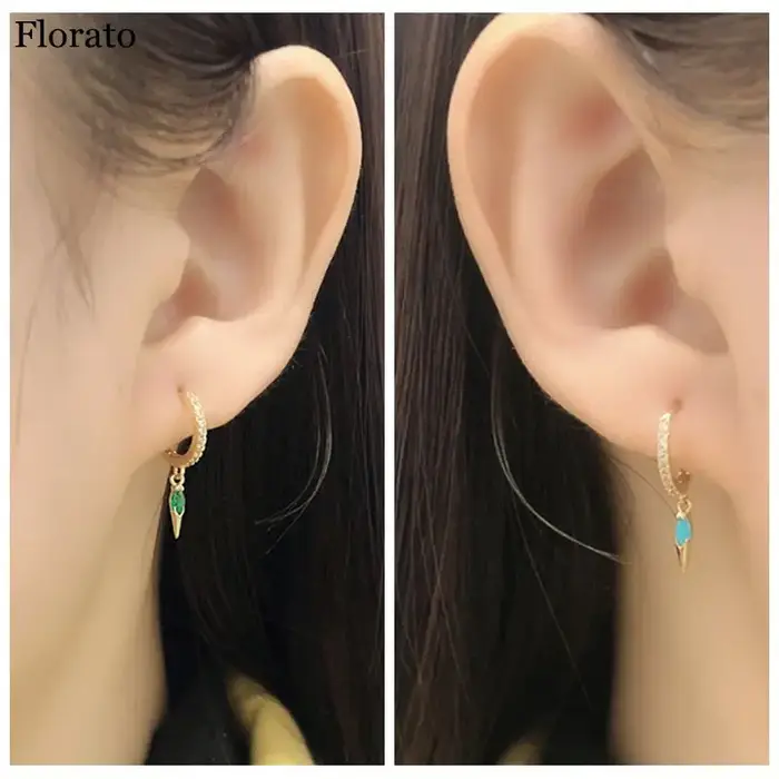 Florato 925 argent boucle d'oreille cerceau