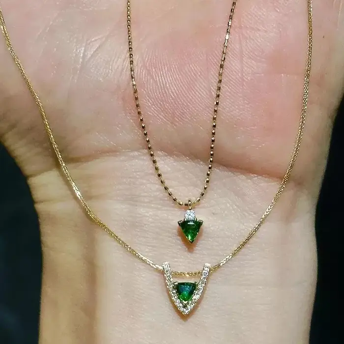 ANENJERY – collier avec pendentif Triangle en Zircon pour femmes