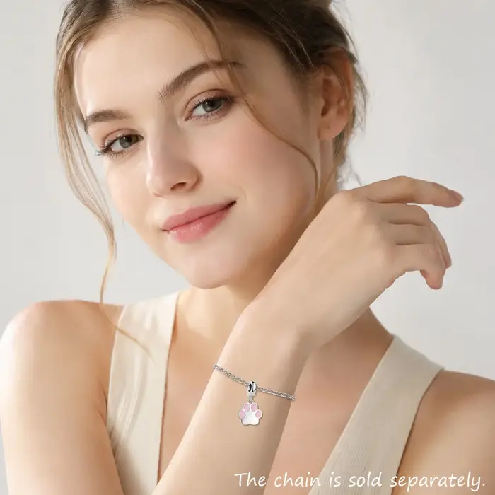 Pendentif patte rose en argent regardé 925 pour femme