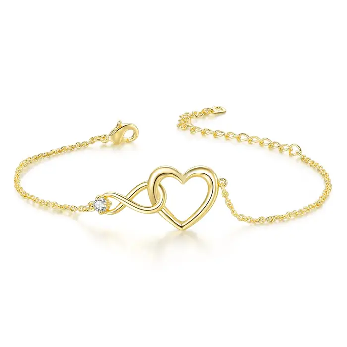INS – bracelets à breloques en forme de cœur pour femmes, couleur or Rose, chaîne à main d'amitié en