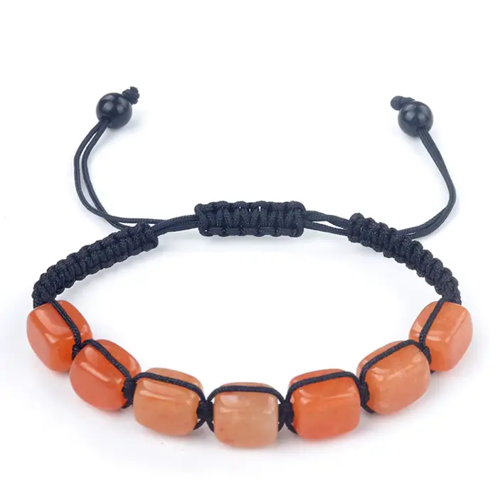 Perles carrées 7 Chakra traitement Bracelet en cristal Yoga pierre réglable Bracelet méditation Rela
