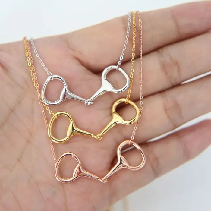 Nouveau collier en argent sterling 925 poli miroir