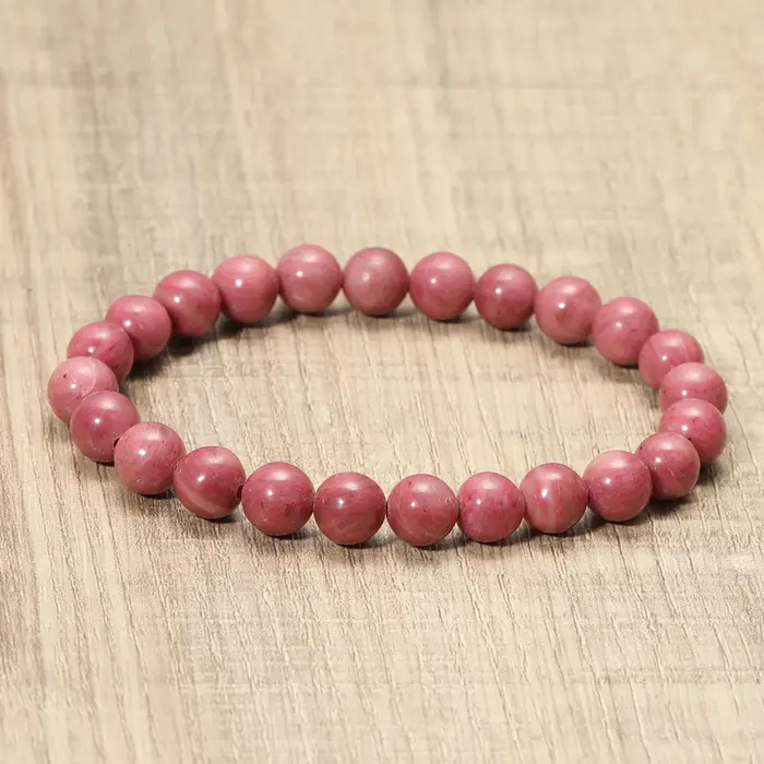 Bracelet de perles en pierre de Rhodochrosite naturelle, 8MM, pour l'amour, équilibre émotionnel, cr