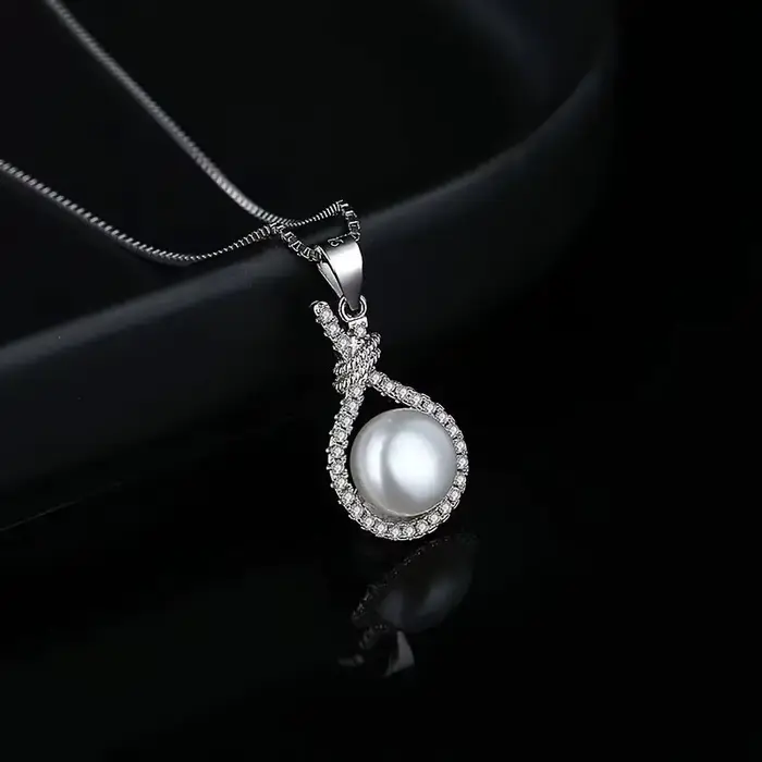 Collier avec pendentif en perles en argent sterling 925 pour femmes, design original, accessoires de mariage, cadeau de fête, bijoux tendance