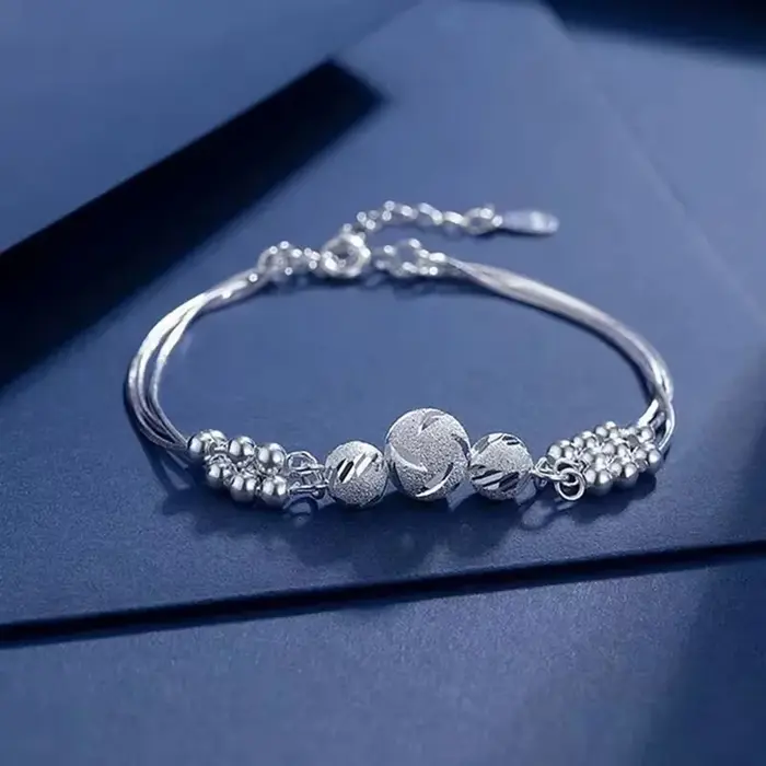 Bracelet en argent sterling 925 exquis avec perles pour femme, accessoires de bijoux élégants pour m
