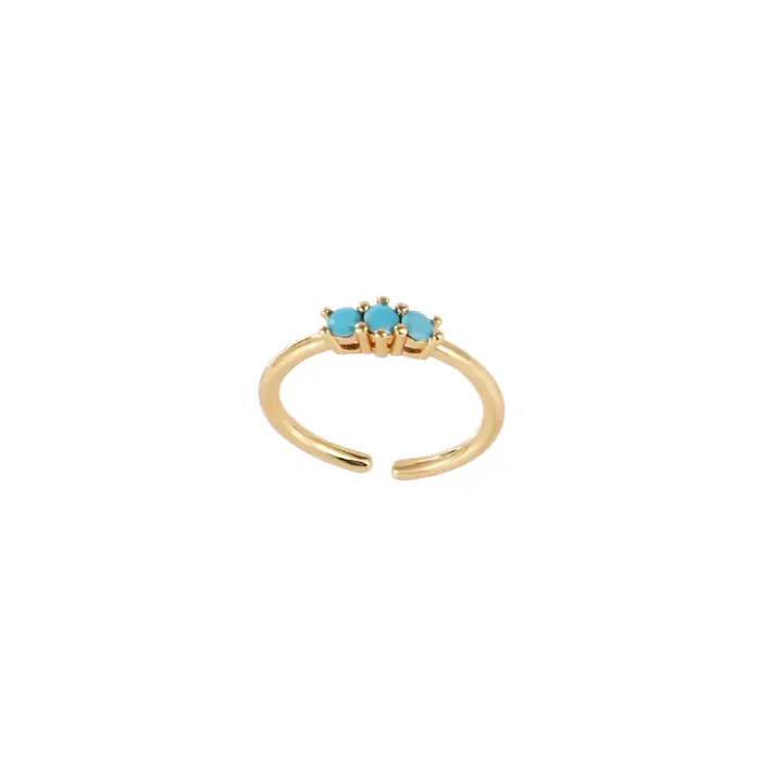 Bague en pierre naturelle turquoise plaquée or 18 carats, bagues exquises pour femmes, accessoires d