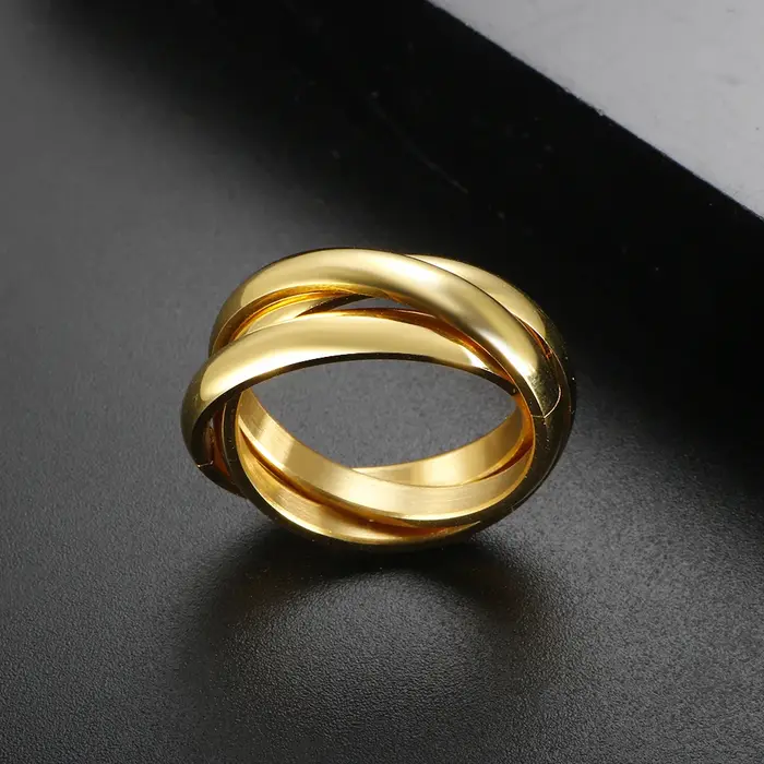 Bagues Triple Entrelacées JOVO LOVE Alliance Gothique Élégante pour Fiançailles Mariage Occasions Spéciales