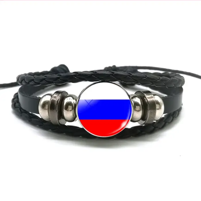 Bracelet en cuir tressé avec ULnoire pour homme, Europe, pays, Royaume-Uni, France, Italie, Espagne, Pologne, Pays-Bas, Russie, Irlande