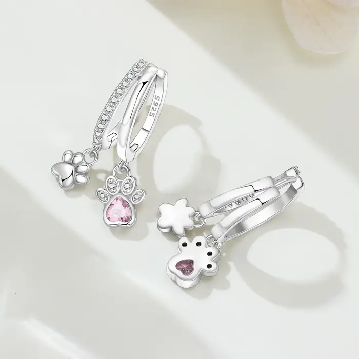 Boucles d'oreilles pendantes en forme de cœur d'éléphant Panda