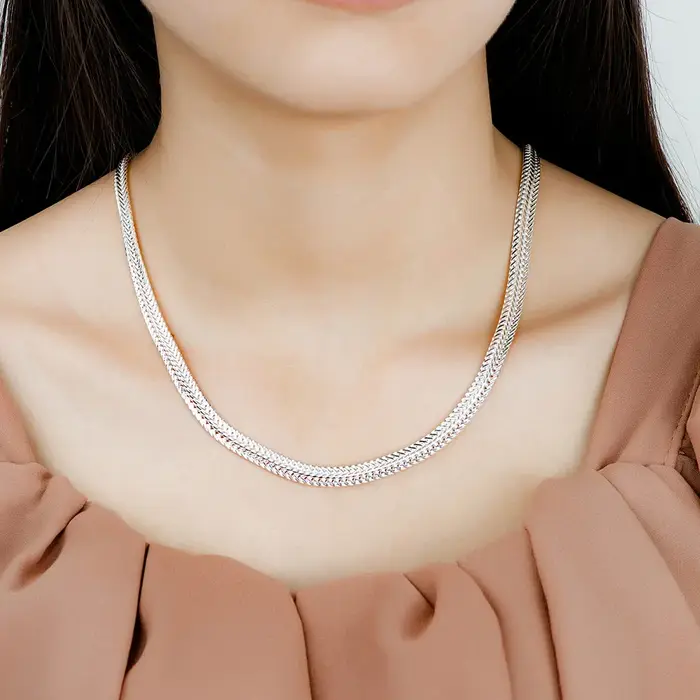 Collier chaîne serpent en argent sterling 925