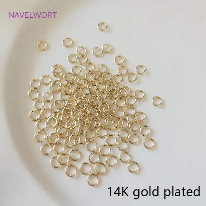 Anneau de saut ouvert plaqué or multi-tailles 14K/18K, anneaux de connexion pour la fabrication de b