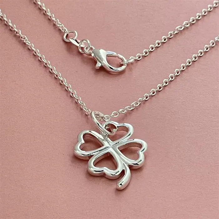 Collier trèfle en argent Sterling 925 pour femmes