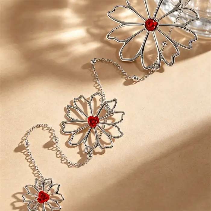 Chaîne de corps bohème à fleurs élégante plaquée or argenté bijou de corps pour femmes occasions spéciales vacances d'été mariages soirées