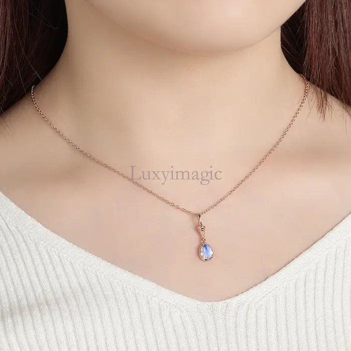 Luxyimagic – collier en pierre de lune pour femmes