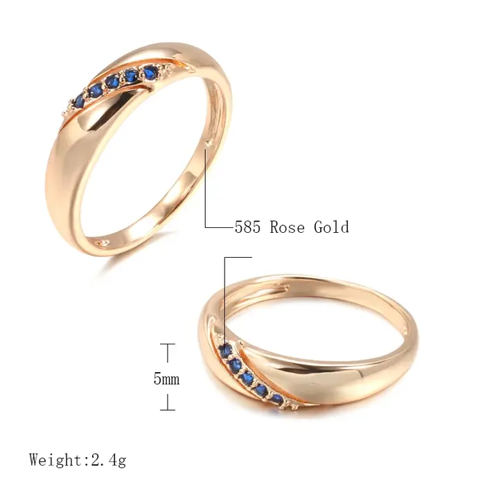 Kinel – bague de luxe Vintage en Zircon naturel bleu pour femmes