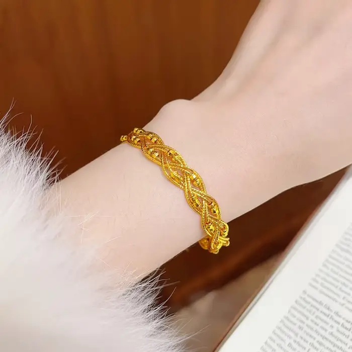 KISS&FLOWER – bracelets en dentelle brillante en or 24 carats pour femmes, cadeaux pour fête de mari