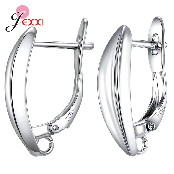 1 paire 925 argent Sterling Huggies boucles d'oreilles petit rond strass boucles d'oreilles femmes m