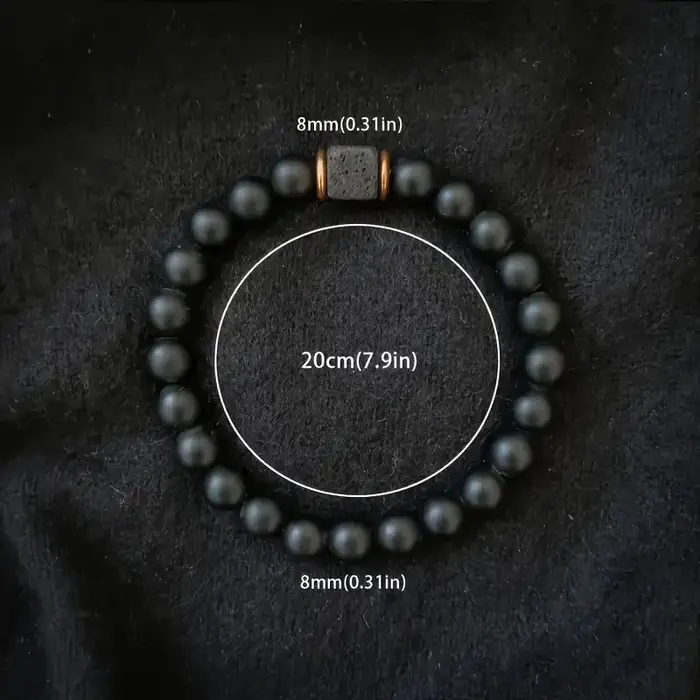 Bracelet de force en pierre volcanique pour hommes