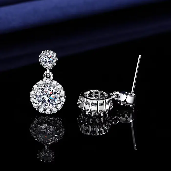 Boucles d'oreilles en argent sterling 925 zirconium pour femmes élégantes occasions spéciales partys soirée chic