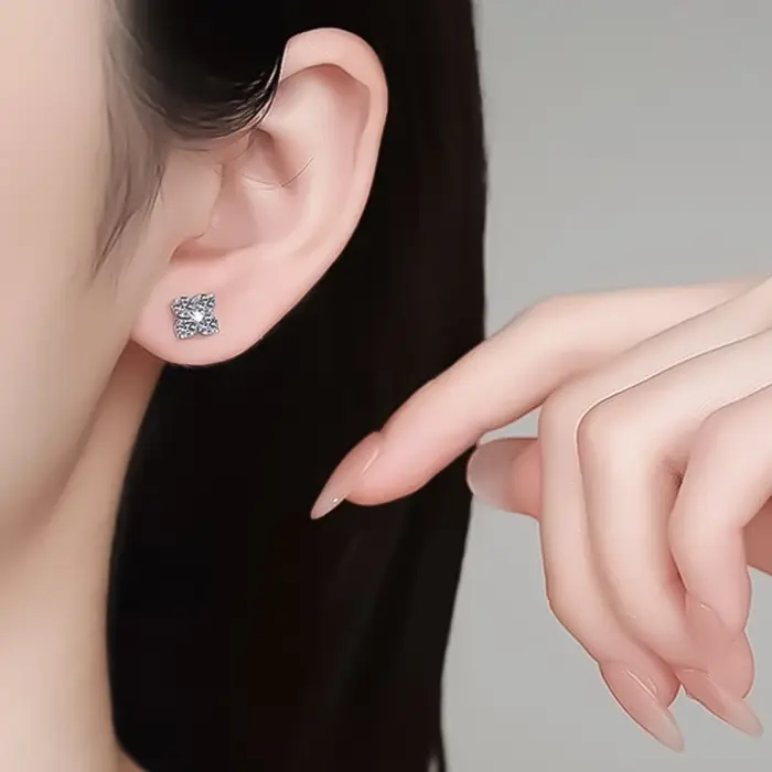 Trumium – boucles d'oreilles en Moissanite pour femmes