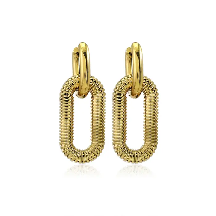 Boucles d'Oreilles Rectangulaires en Acier Inoxydable pour Femme, Bijoux Géométriques, Mélange de Do
